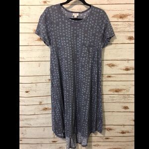 Medium blue hi-lo t-shirt dress